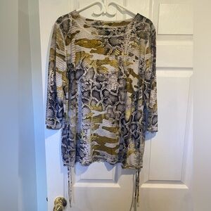 FDJ French Dressing Snake Print Side Tie Top Size XL